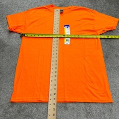 Gildan G5000 Heavy Cotton Basic T-Shirt Mens Large Orange Crew Neck Tee NWT New
