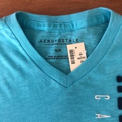 NEW Aeropostale California T-Shirt Sz S NWT V-Neck Turquoise Applique Embr.