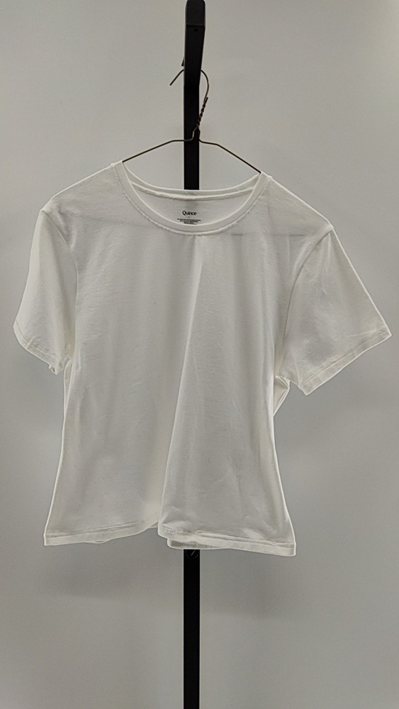 Quince Men Cotton Modal Crew Neck Tee Sleeved Top White L