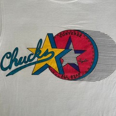 Vintage 80s Converse All Stars Chuck Taylor T-Shirt Single Stitch Logo White M