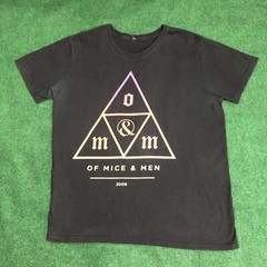 Of Mice & Men Triangle 2009 OMM Logo Black T Shirt Official Size Medium