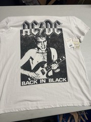 Lucky Brand AC/DC Back In Black Graphic Band T-Shirt White NWT Men’s Large