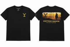 Yellowstone Dutton Ranch Montana Double Sided T-Shirt Men’s L Black NWOT