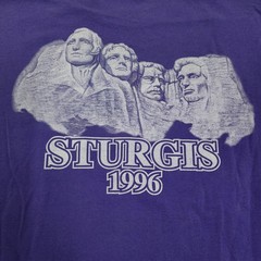 Vtg 90s Sturgis Motorcycle Biker Shirt Purple Wolf Native American Dream Catcher