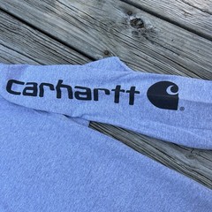 Carhartt Long Sleeve T-Shirt Pre-Washed, Size XL, Gray, 100% Cotton