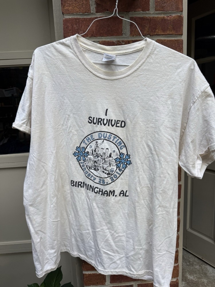 2014 I Survived The Dusting Birmingham AL T Shirt XL Winter Apocalypse Gildan
