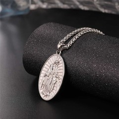 Virgin Mary Pendant Stainless Steel 22 Inch Chain Fashion Miraculous Medal Ne…