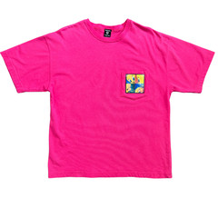 VTG 90s Warner Bros Studio Store Shirt Tweety Bird 3D Lenticular Patch Pocket