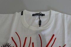 DOLCE & GABBANA T-shirt White Saint Valentine Hearts Print Men IT46/US36/S $600