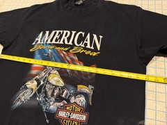 Vintage 90s Harley Davidson 3D Emblem Born And Bred T-Shirt Faded Paint Size XL