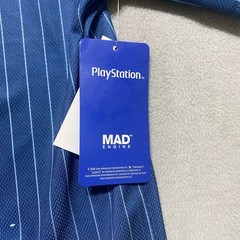 PlayStation Katakana Kanji Baseball Jersey Official License Navy Pinstripe XL