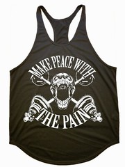 Iron Gods Make Peace w/ The Pain Tank Top, Gym Y-Back Tank, Men’s Gym Tank Top