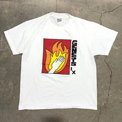 Hanes Heavy Soft Genesis Graphic Print Crew Neck White Short Sleeve T-Shirt L