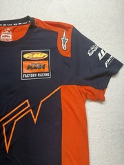 Red Bull KTM Factory Racing Team Shirt Mens Large Navy Orange Motocross FMF Tee