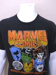 MARVEL COMICS Vintage T Shirt LARGE Graphic Tee SIZE L Captain America HULK Vtg
