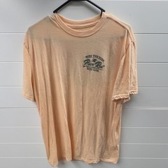Reel Life Pier Rat Surf Club Graphic Tee Peach L/G Short Sleeve Crew Neck