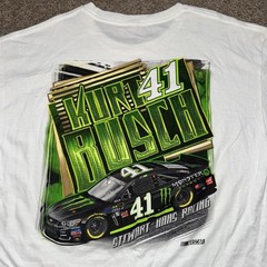 NASCAR Kurt Busch #41 Stewart Haas Racing Monster Energy Green T Shirt Mens XL
