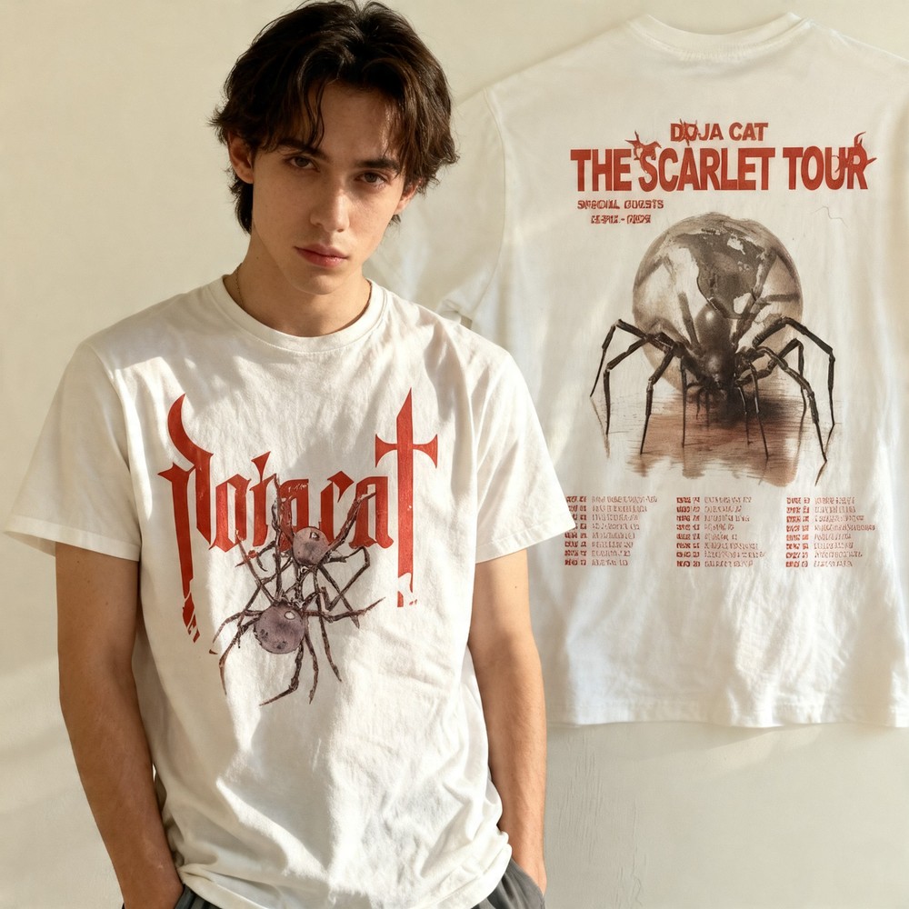 2 Sides Doja Cat The Scarlet Tour 2023 White S-5XL T-Shirt