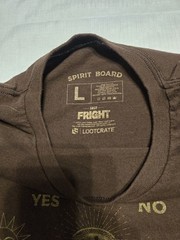 Loot Fright Spirit Board Ouija Brown Graphic Tee Mystic Hand Planchette Sz L