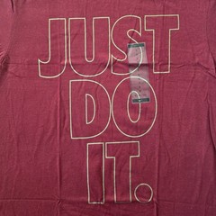 Nike Mens Just Do It Graphic Tee Maroon Burgundy Short Sleeve Athletic Cut S