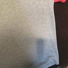 Men’s 3XL Jersey Top T-shirt Tee George Heathered Gray and Red Short Sleeve