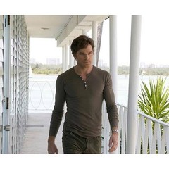 American Apparel Dexter Morgan Henley Thermal Kill Shirt Medium Green USA MADE