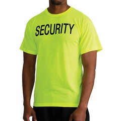 Men’s 2-Sided “SECURITY” T-Shirt in Safety Neon Green