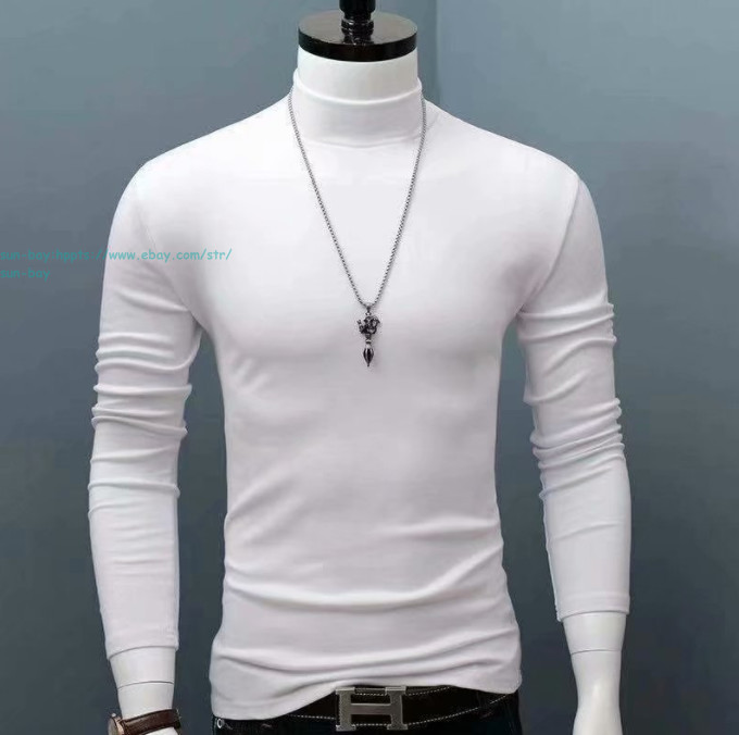 Mens Turtle Neck Sweater T-Shirt Tee Extra Soft Tops Winter Warm Size S-5XL Gift