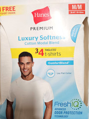 Hanes 4 Tagless T-shirts sz M premium Luxury Softness Lay Flat Collar Fresh IQ