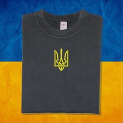 Ukrainian T-shirt, Embroidered Ukraine shirts Volodymyr Zelenskyy Golden Trident