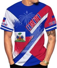 Personalized Haiti Pride Flag Shirt, Haitian Pride T shirt 3D for Men & Women