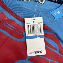 LRG Dead Serious Shirt Mens XL Blue Skeleton Lifted Research Group Kanye Glow