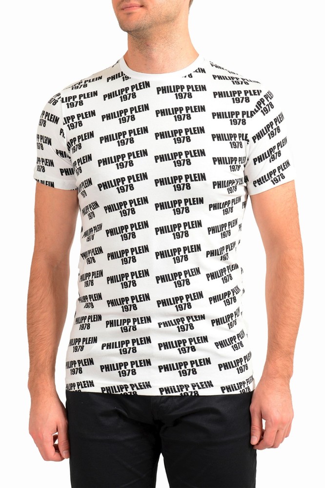 Philipp Plein Men’s White Short Sleeve Logo Print Crewneck T-Shirt US 2XL IT 56