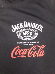 Alleson Athletic Jersey Adult Size L Black V Neck Jack Daniels Whiskey Coca Cola