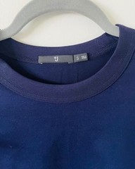 Uniqlo JW Anderson Women’s Navy Blue Supima Cotton Crew Neck T-Shirt Size S