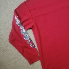 Y2k No Boundaries Long Sleeve T Shirt Asian Dragon Asymmetrical Stripe Large