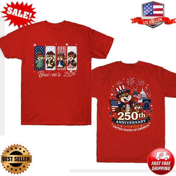 Buc Ee’s America 250 Fourth Of July Double-Sides T-Shirt – UP to 5XL