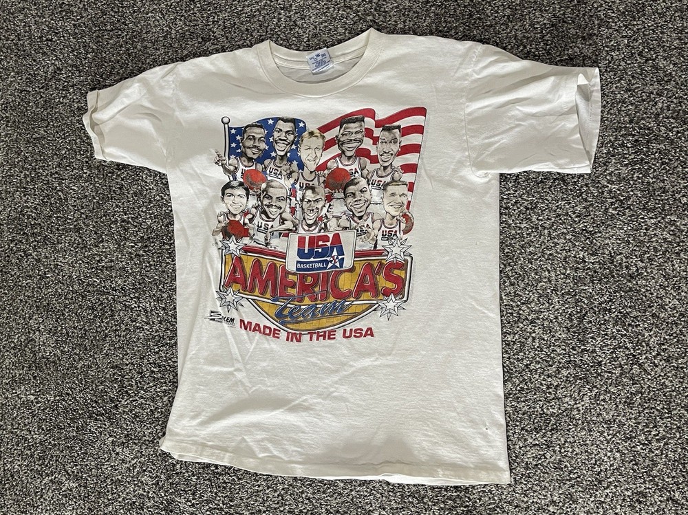 VTG 1992 USA Dream Team Caricature T-Shirt M Salem Michael Jordan Rare