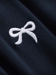 Polo Short Fitted Women Summer Business Casual Preppy Navy Blue T-Shirt Tops