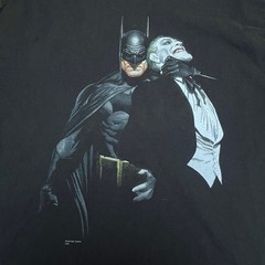Batman Joker DC Comics Graphitti Hanes Mens L Black Graphic Cotton T-Shirt
