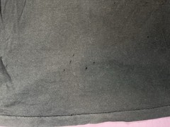 Vintage 80s Selvedge Chest Pocket Tee Shirt Mens Medium Black Thrashed Graphic