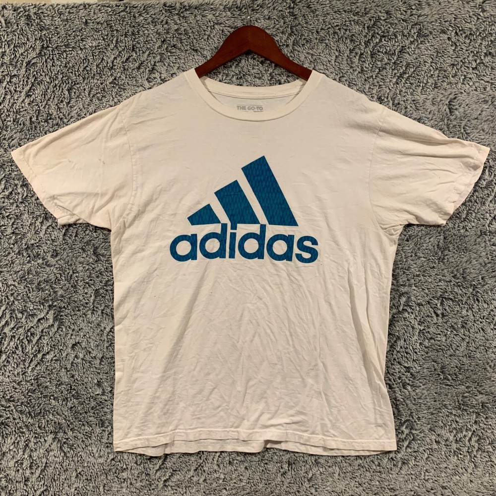 Adidas Go To Tee Graphic Off White Short Sleeve T Shirt Mens Large