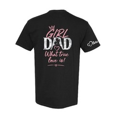 Girl Dad Unisex Graphic T-Shirt With Custom Name on Sleeve