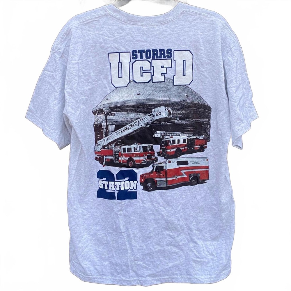 UConn Huskies Baskteball Storrs Fire Department Collegiate Tee Shirt Size Large