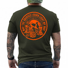 May The Bridges I Burn Light My Way Skull Gothic On Back T-Shirt