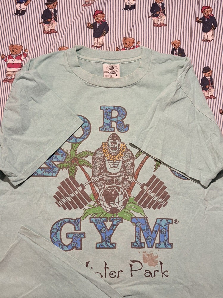Vintage World Gym Shirt Mens XL Black Faded Single Stitch Distressed Colorado 90