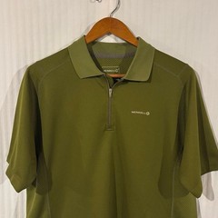 Merrell Mens Large T-Shirt OPTi Wick UPF 50+ Polo 1/4 Zip Performance Golf FF-10