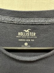 Hollister Must Have Collection Curved Hem Tee Skull Roses Navy T-Shirt Men’s M