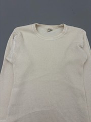 Vintage 80s Northwest Territory Thermal Shirt Cream Waffle Knit Long Sleeve L