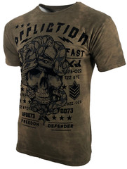 AFFLICTION Men’s T-shirt FREEWILL Short Sleeve Skull Tattoo Biker MMA